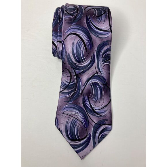Jerry Garcia 100% Silk Purple & Black Swirl Pattern Mens Tie Psychedelic - Picture 1 of 4
